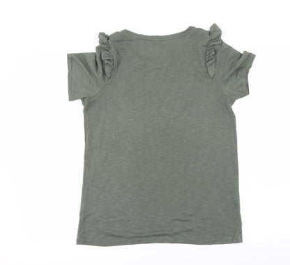 Back view of Papaya women’s green basic t-shirt, size UK 10