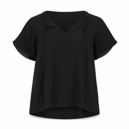 Front view of Atmosphere women’s black basic blouse, size UK 12