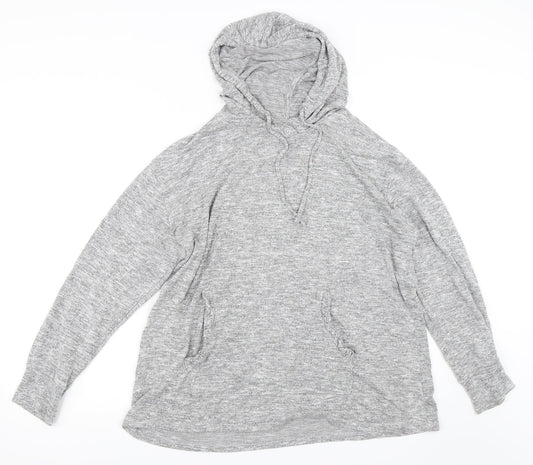 Papaya Womens Grey   Pullover Hoodie Size L