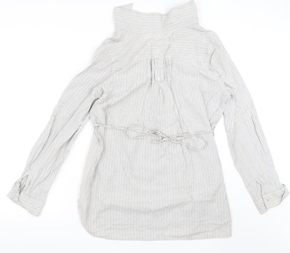 Back view of Internationale women’s silver shirt dress, size UK 14