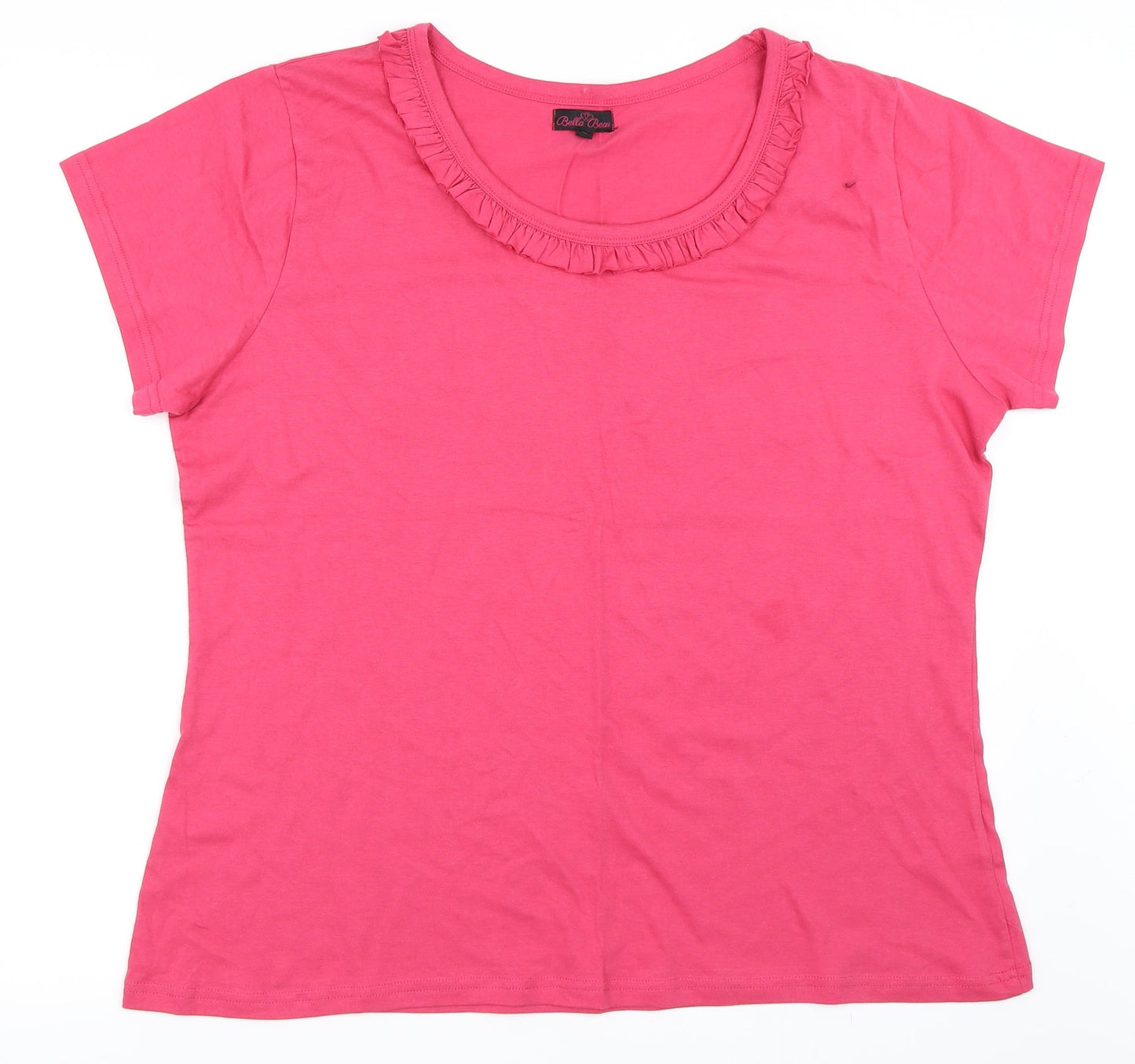 Bella Beau Womens Pink   Basic T-Shirt Size L