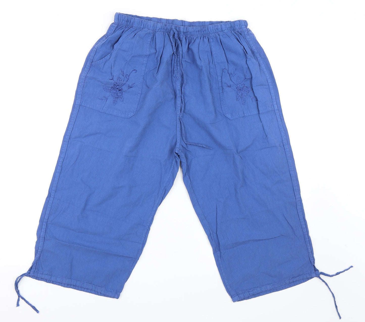 Eliane Womens Blue   Cropped Trousers Size XL