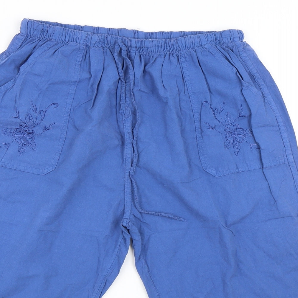 Eliane Womens Blue   Cropped Trousers Size XL