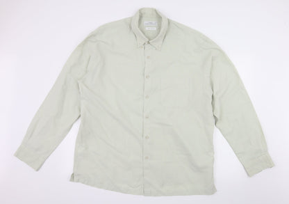 Additional front view of St Michael men’s green button-up, size 2XL
