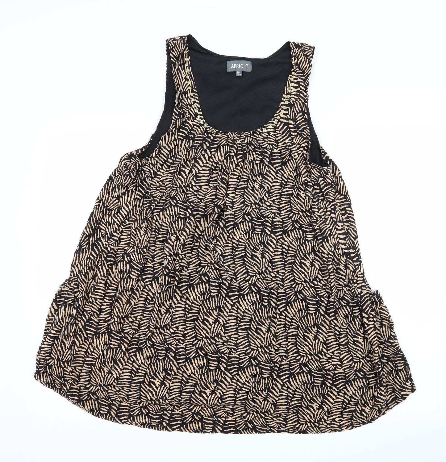 Apricot Womens Brown Geometric  Basic Blouse Size 12