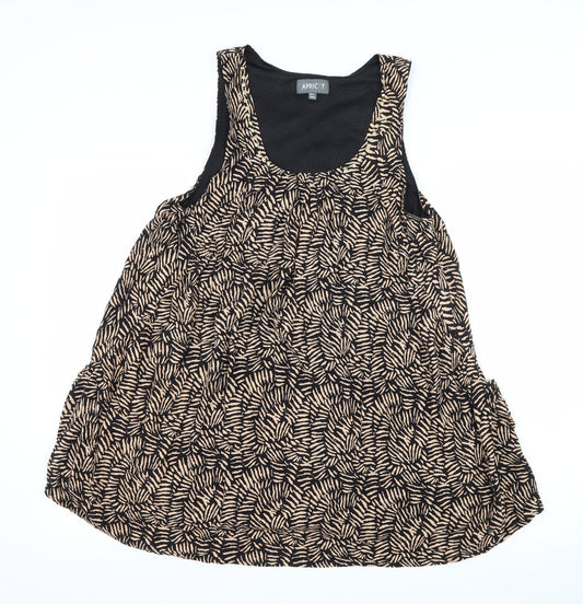 Apricot Womens Brown Geometric  Basic Blouse Size 12
