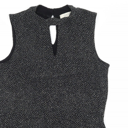 Close-up detail of Oasis women’s silver jersey basic blouse, size S