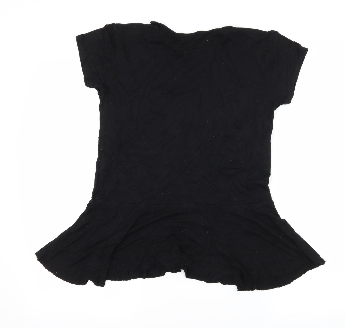 Miss Faceless Womens Black  Jersey Basic T-Shirt Size M