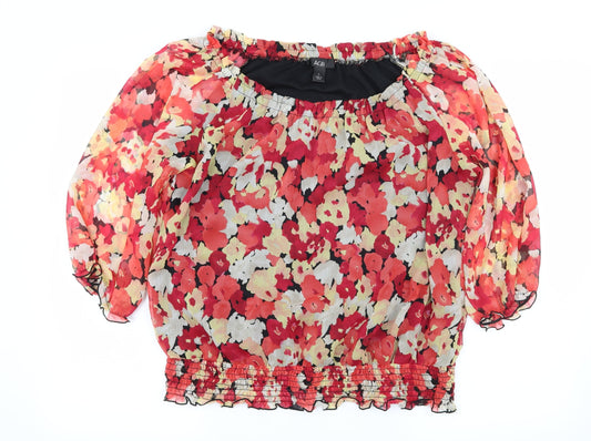 AGB Womens Multicoloured Floral  Basic Blouse Size L