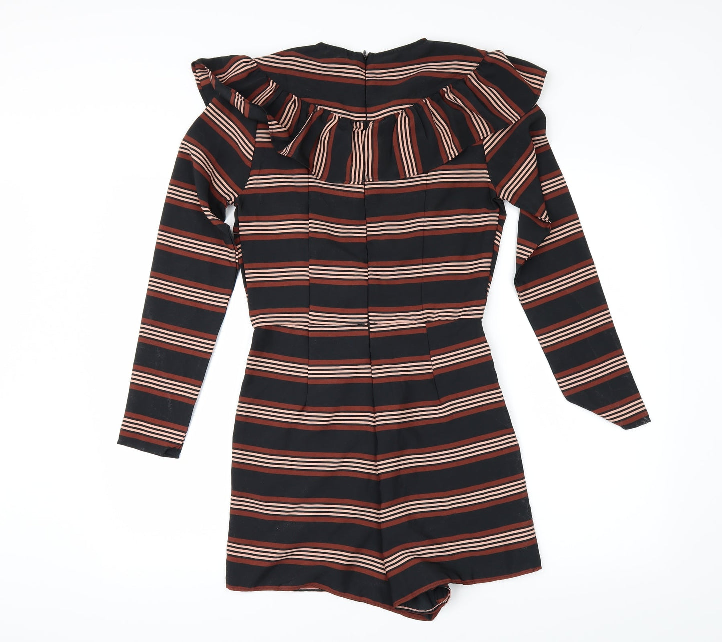 ASOS Womens Black Striped  Playsuit One-Piece Size 8