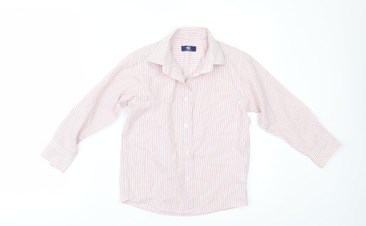 Duck & Dodge Boys Red Striped  Basic Button-Up Size 6 Years