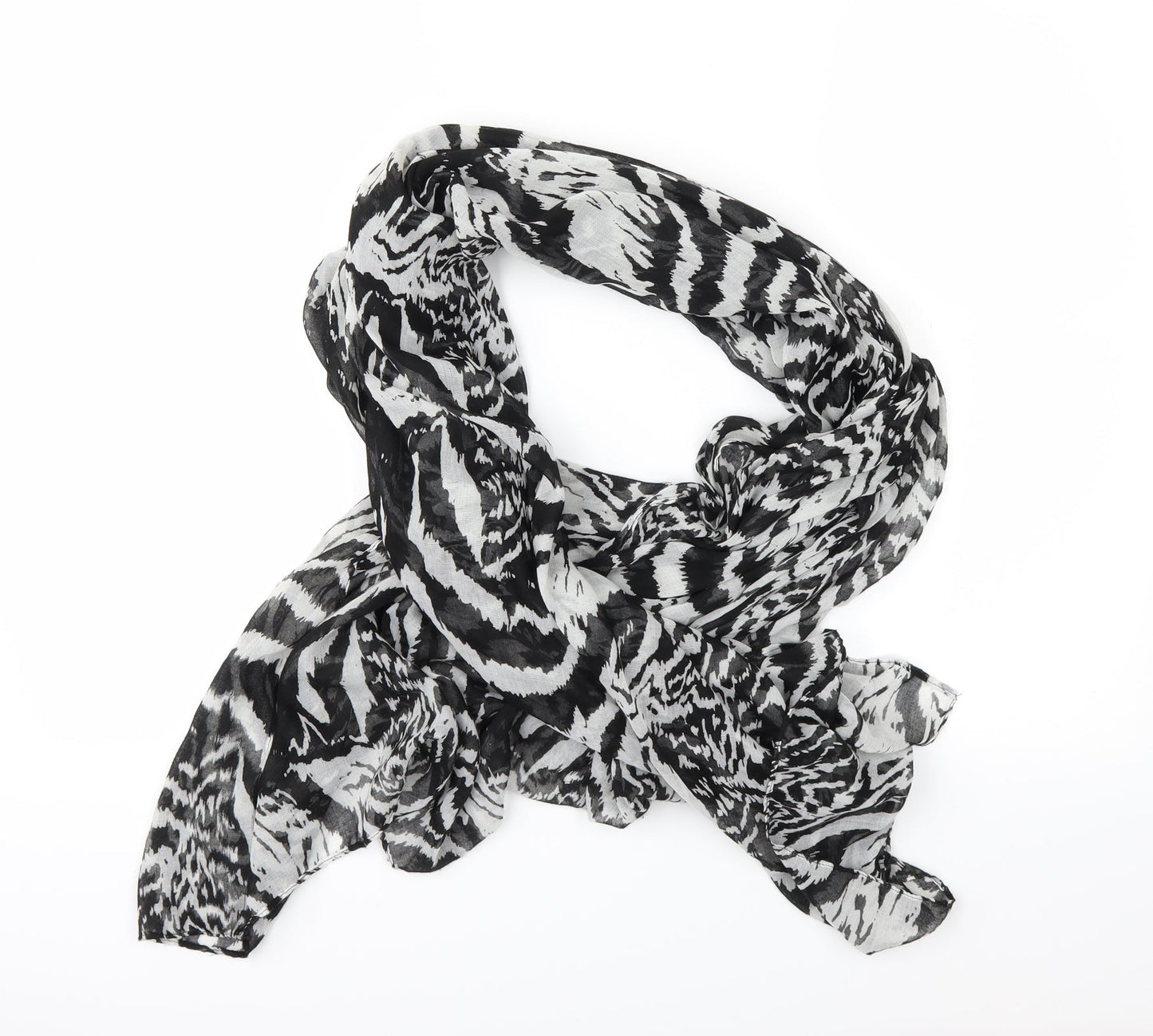 Preworn Womens Black Geometric   Scarf