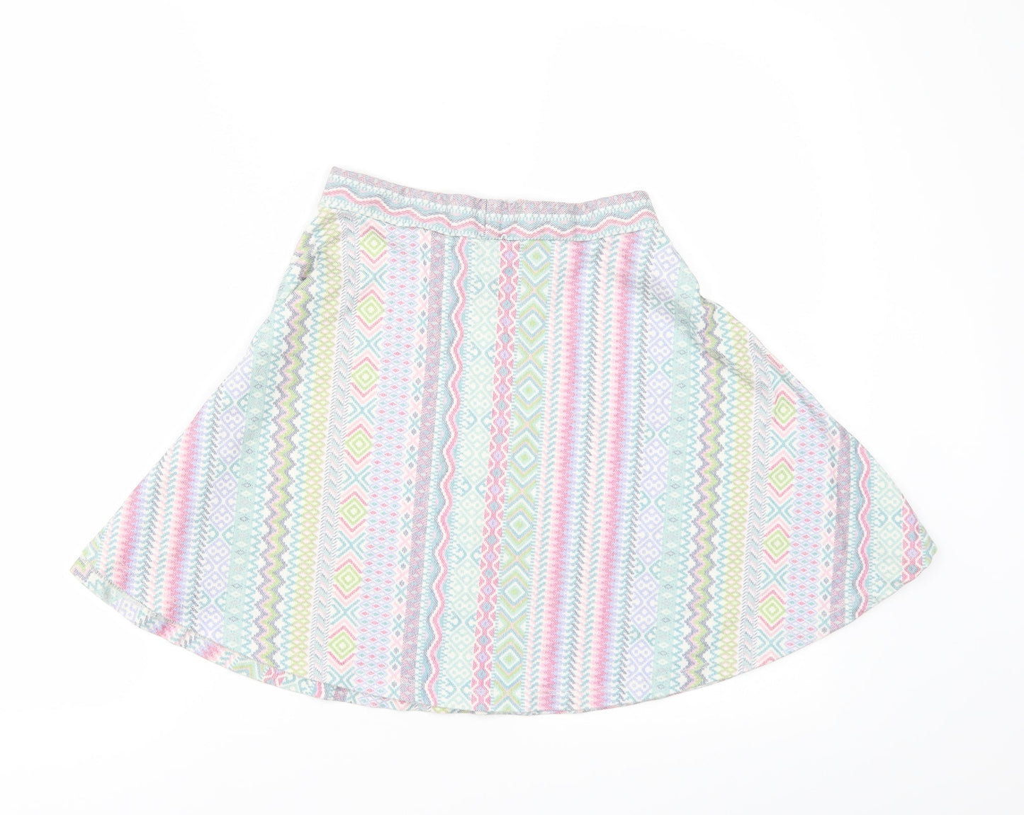 River Island Womens Multicoloured Geometric  Skater Skirt Size 6