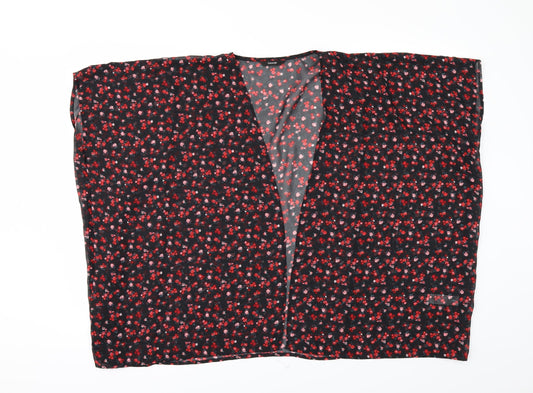 George Girls Black Floral  Kimono Blouse Size 11-12 Years