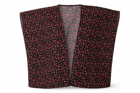 George Girls Black Floral  Kimono Blouse Size 11-12 Years