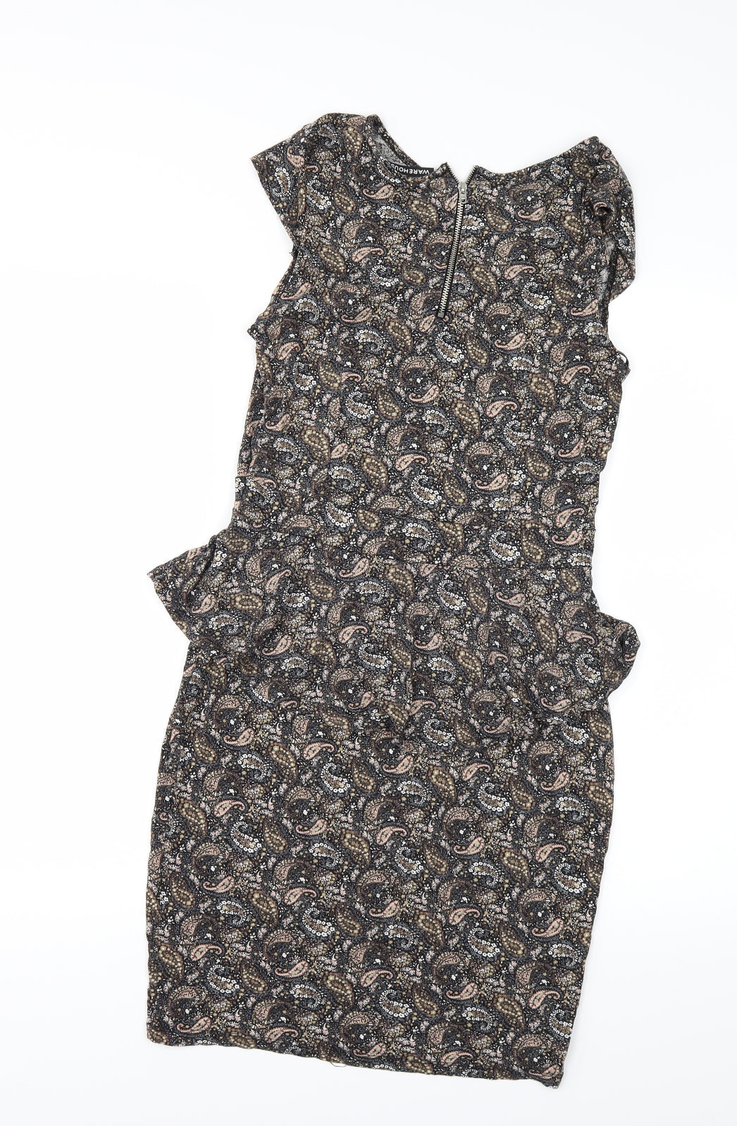 Warehouse Womens Multicoloured Geometric  Pencil Dress  Size 12