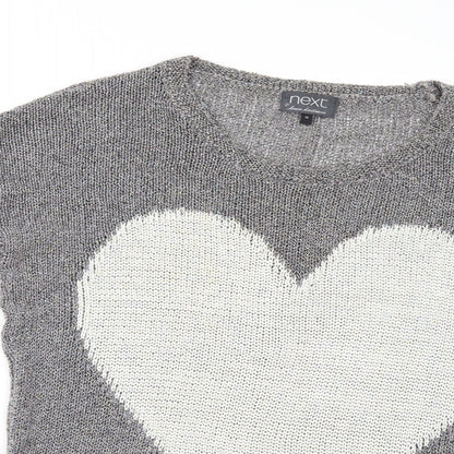 Close-up detail of Next women’s silver jumper, size UK 10