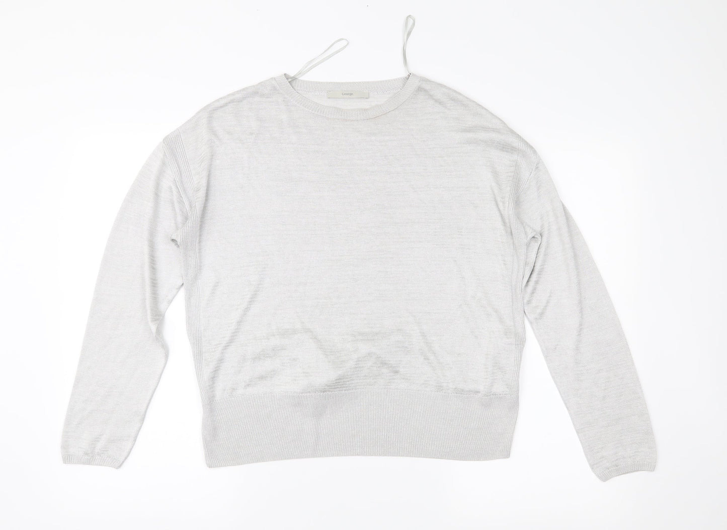 George Womens Silver  Knit Pullover Jumper Size 12