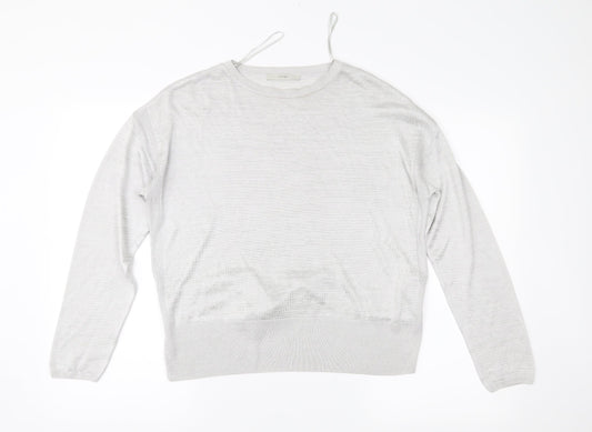George Womens Silver  Knit Pullover Jumper Size 12