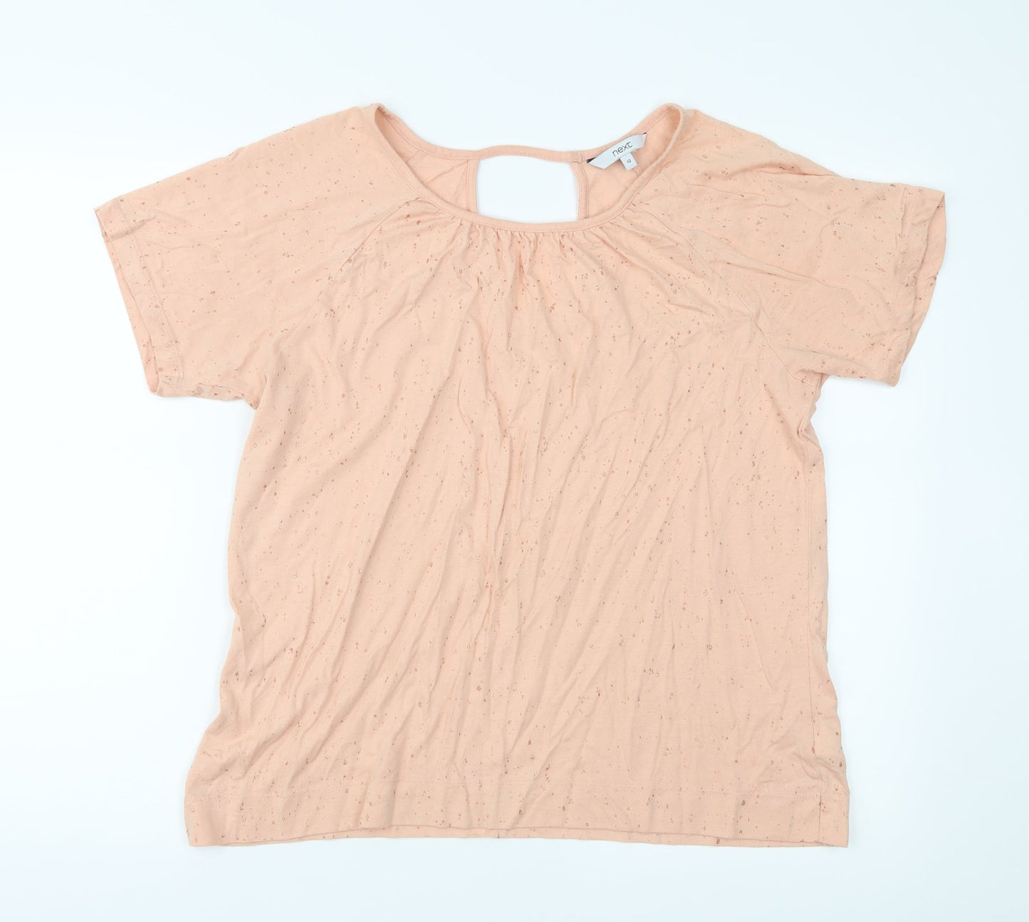 NEXT Womens Pink Polka Dot Jersey Basic Blouse Size 12