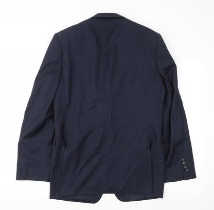 Back view of Preworn men’s blue jacket suit jacket, size 40