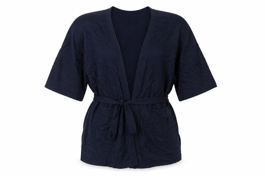 Front view of Next women’s blue knit cardigan jumper, size M