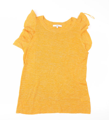 Front view of Next women’s orange knit jumper, size UK 14