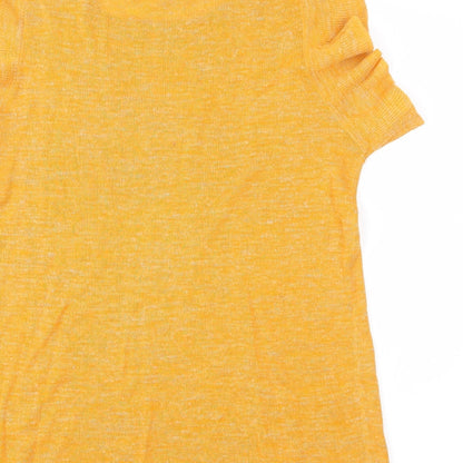 Brand and care label for Next women’s orange knit jumper, size UK 14