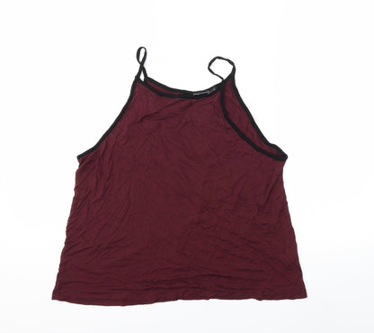 Front view of Atmosphere women’s red basic tank, size UK 14