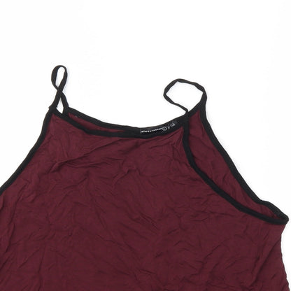 Close-up detail of Atmosphere women’s red basic tank, size UK 14