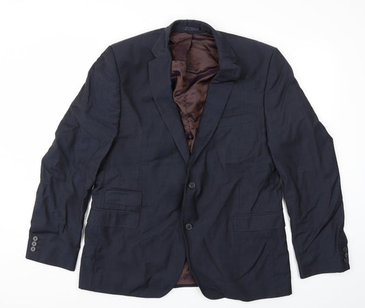 Preworn Mens Blue   Jacket Suit Jacket Size 46