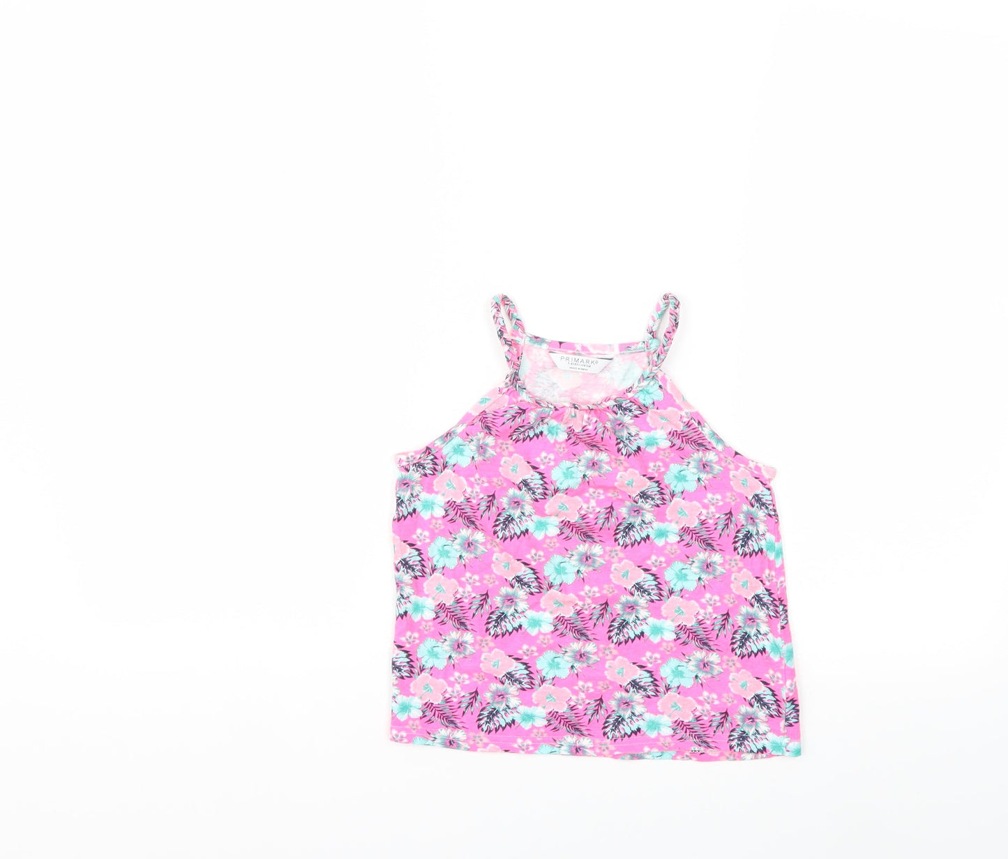 Primark Girls Pink Floral  Basic Tank Size 7-8 Years