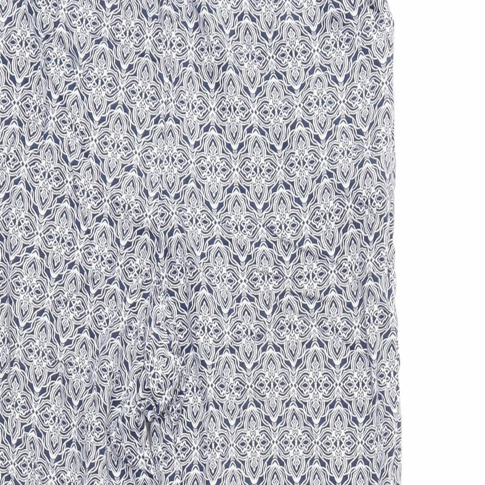 Marks and Spencer Womens Blue Floral  Trousers  Size 10 L26 in