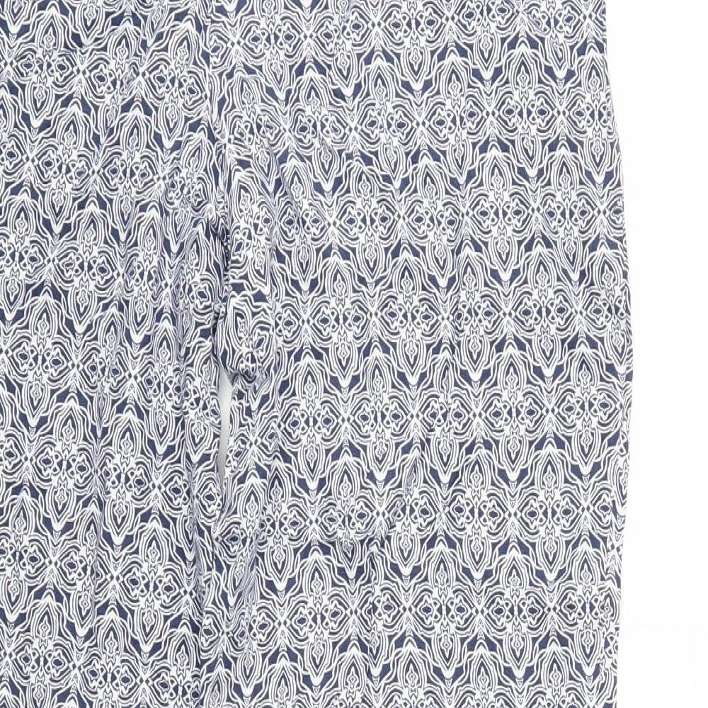 Marks and Spencer Womens Blue Floral  Trousers  Size 10 L26 in