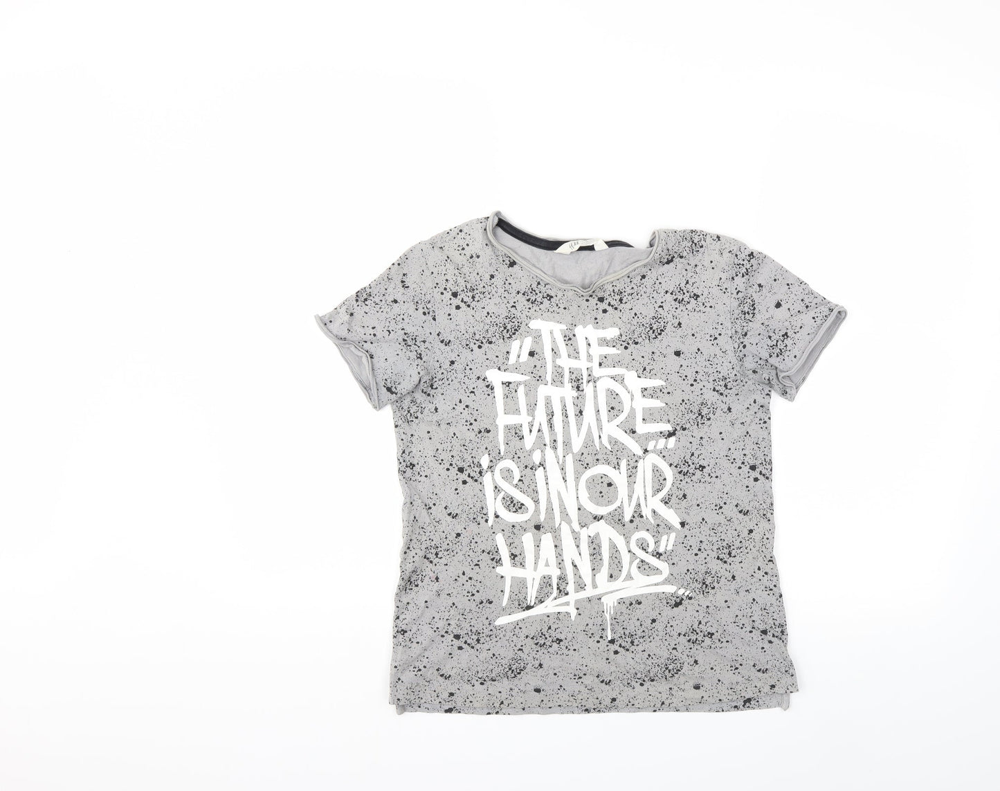 H&M Boys Grey   Basic T-Shirt Size 13 Years