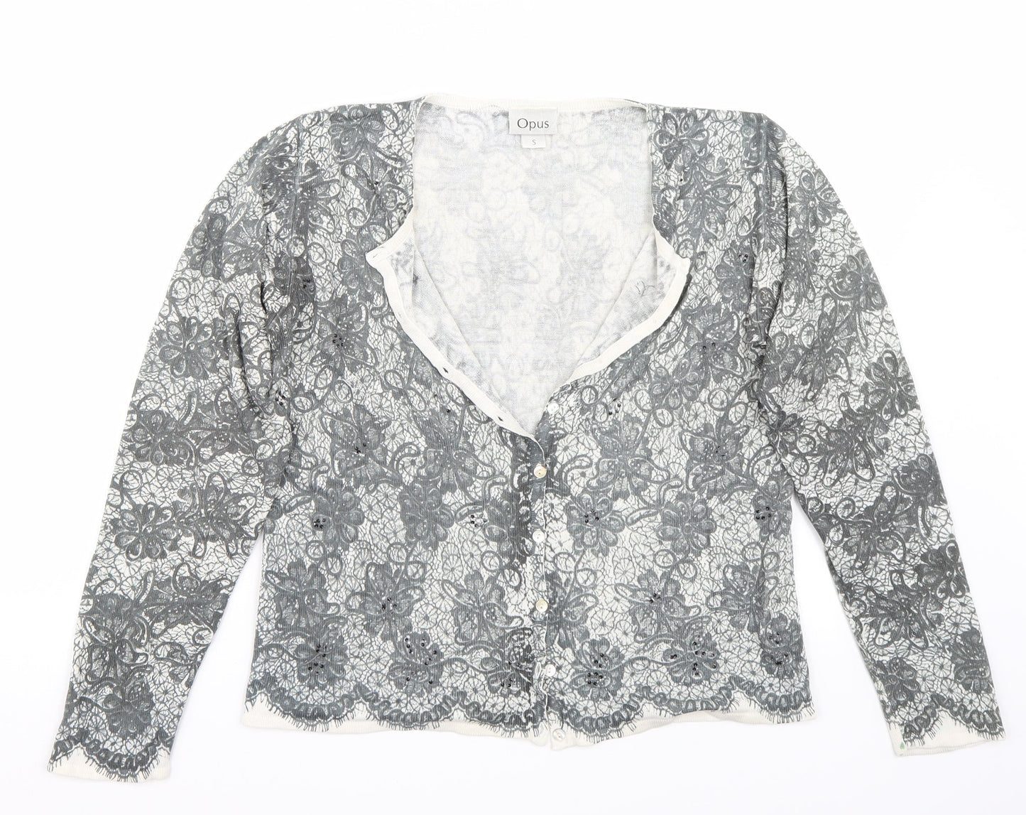OPUS Womens White   Cardigan Jumper Size S
