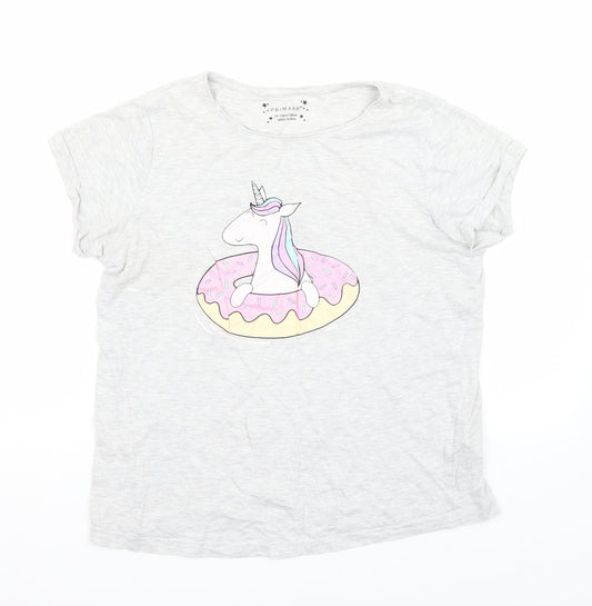 Primark Girls Grey   Basic T-Shirt Size 12 Years