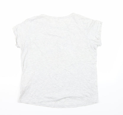 Back view of Primark girls’ grey basic t-shirt, size 12, years