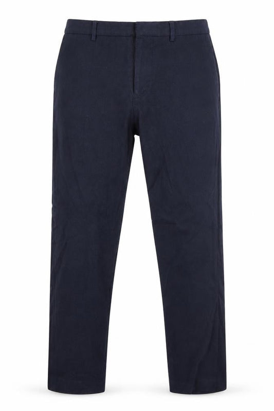Front view of top man men’s blue trousers, size 32, 29-inch leg