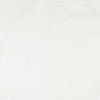 Brand and care label for Peacocks women’s white striped basic button-up, size UK 16