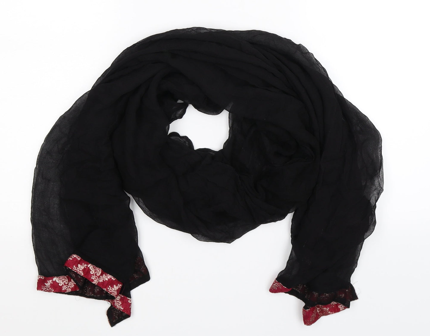 Preworn Womens Black  Knit  Scarf