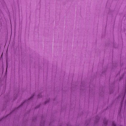 Brand and care label for Next women’s purple knit cardigan jumper, size UK 16