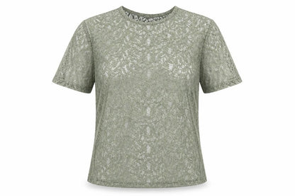 Front view of Atmosphere women’s green floral basic blouse, size UK 8