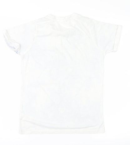 Back view of F&F boys’ white basic t-shirt, size 10-11, years - nyc