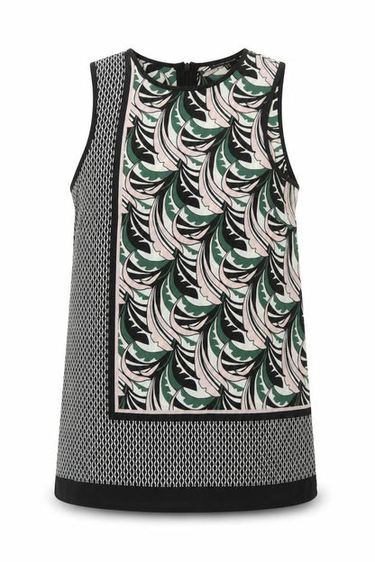 Front view of Warehouse women’s pink floral basic tank, size UK 8