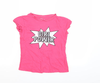 Additional front view of Pep&Co girls’ pink basic t-shirt, size 8-9, years