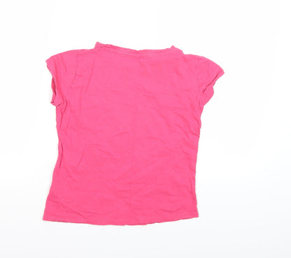 Back view of Pep&Co girls’ pink basic t-shirt, size 8-9, years