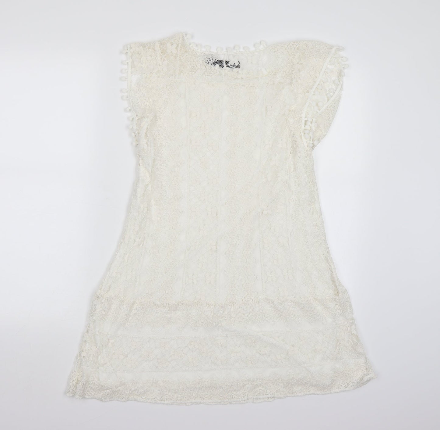 Zanzea Womens White  Lace Basic Blouse Size 12