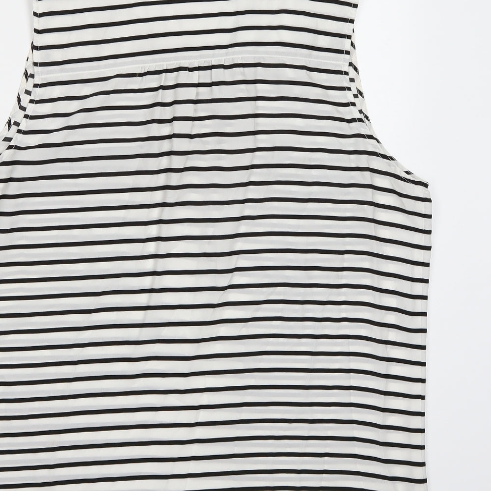 Rockmans Womens White Striped  Basic Blouse Size 16