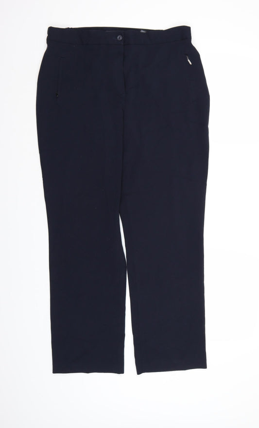 Marks and Spencer Womens Blue  Rayon Dress Pants Trousers Size 12 L28 in
